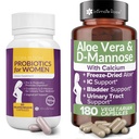 Probiotica voor vrouwen met Aloë Vera en D-Mannose voor volledige Wellness That Supports: UTI; BV; YI, en Vaginale Gezondheid en is niet-GMO - Veganist met 240 Veg Pillen