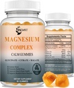Triple Magnesium Complex - Hoge Absorptie Magnesium Gummies, Magnesium Glycinate, Malate, & Citraat, Chelated Forms met Vitamine D en Zink, Kalium, Coq10 Supplement