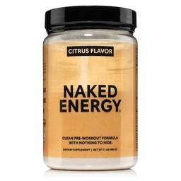 Naked Citrus Energy - Citrus Flavored Clean Pre Workout Supplement voor mannen en vrouwen, Vegan Vriendelijk, Geen toegevoegde zoetstoffen, kleuren of smaken - 30 porties