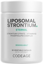 Codeage Liposomal Strontium Supplement - Strontium citraat, Vitamine K2 MK-7, Liposomale levering, Non-GMO, Glutenvrije - 90 capsules