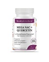 Body Keuken Mega NAC (N-Acetyl Cysteine) 600 mg met quercetine, ondersteunt de ademhalingsgezondheid en de immuunfunctie en bevordert lever- en nierdetox, Veggie Caps, (verpakking van 1)