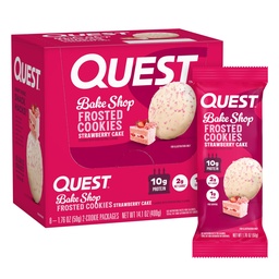 Quest Nutrition Frosted Cookies Twin Pack, Aardbei Cake, 1g Suiker, 10g Proteïne, 2g Net Carbs, Glutenvrij, 16 Cookies