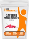 BulkSupplements.com Cayenne Pepper 40000 HU Powder - Capsaicin Supplements, Cayenne Pepper Powder - Vegan & Gluten Free, 500mg per portie, 250g (8.8 oz) (pakket van 1)