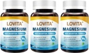 Lovita Triple Magnesium Complex 500mg, High Absorption and Potency Formula, Glycinate, Citrate & Oxide, Support Sleep, Relaxation, Heart, Nerves & Bone Health, 180 Vegan Capsules (Pack of 3)
