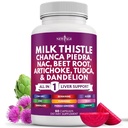 NEW AGE Milk Thistle NAC Chanca Piedra Beet Root Artichoke Dandelion Root Astragalus - Plus TUDCA & Ginger - 60 Tel.