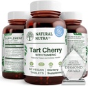 Natuurlijke Nutra Tart Cherry Extract met Kurkuma Curcumin, helpt verminderen spierpijn, Ondersteunt Immune System, Bevordert Joint Health, Verbetert Slaapkwaliteit, Vegan, Vegetarisch, Glutenvrij, 60 tabletten