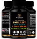 Shilajit, Sea Moss, Lion's Mane en Ashwagandha Capsules - Uitgebreide All-in-One Wellness Supplement voor geest, lichaam en vitaliteit - 60 Vegan Capsules
