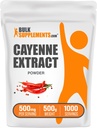 BulkSupplements.com Cayenne Pepper Extract Powder - Capsaicin Supplement, Capsicum Extract - 500mg Cayenne Extract per Serving, Cayenne Supplement - Glutenvrij (500 Gram - 1,1 lbs)